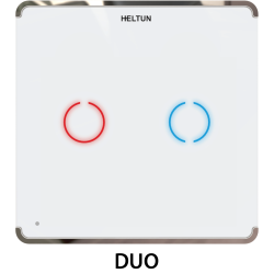 HE-TPS02-SK Touch Panel Switch, Z-Wave Plus v2 700-serien, 2 knapper, 2x indgange, 2x 5A udgange